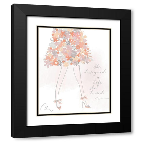 She Designed a Life She Loved Black Modern Wood Framed Art Print with Double Matting by Quach, Anna