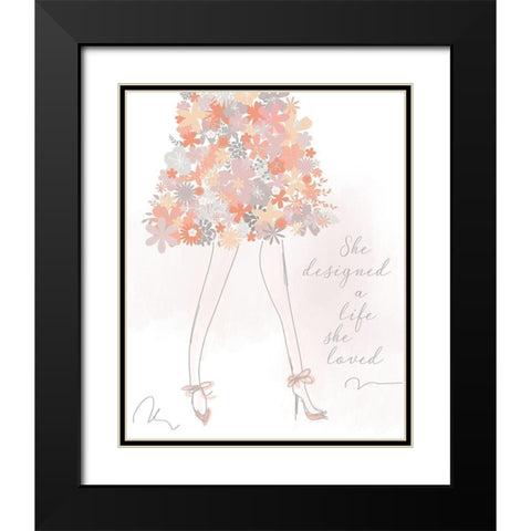 She Designed a Life She Loved Black Modern Wood Framed Art Print with Double Matting by Quach, Anna