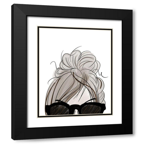 Visions of Hair Style IV Black Modern Wood Framed Art Print with Double Matting by Quach, Anna