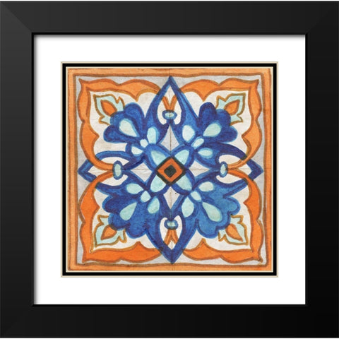 Colorful Tile II Black Modern Wood Framed Art Print with Double Matting by Medley, Elizabeth