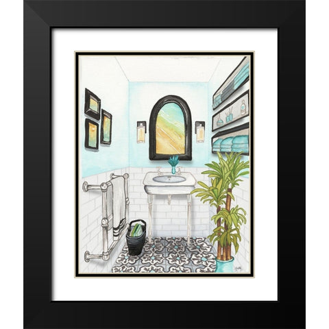 Boho Bath II Black Modern Wood Framed Art Print with Double Matting by Medley, Elizabeth