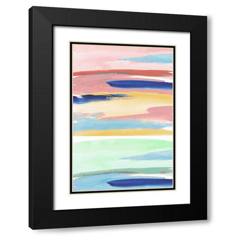 Rainbow Explosion I Black Modern Wood Framed Art Print with Double Matting by Medley, Elizabeth