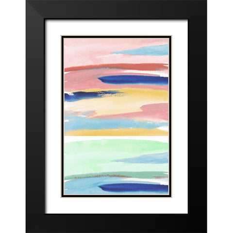 Rainbow Explosion I Black Modern Wood Framed Art Print with Double Matting by Medley, Elizabeth