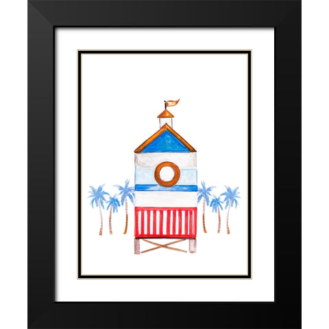 Lifeguard House III Black Modern Wood Framed Art Print with Double Matting by Del Sol, Ani