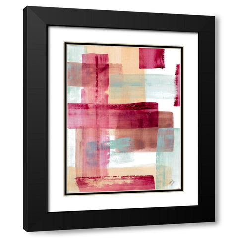 Rose and Peach I Black Modern Wood Framed Art Print with Double Matting by Loreth, Lanie
