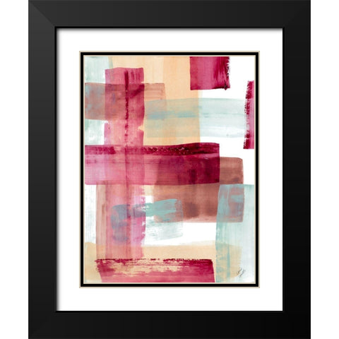 Rose and Peach I Black Modern Wood Framed Art Print with Double Matting by Loreth, Lanie