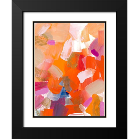 Confetti Petals Black Modern Wood Framed Art Print with Double Matting by Loreth, Lanie
