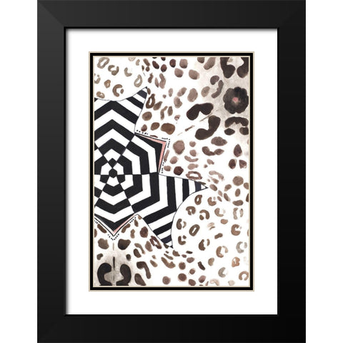 African Design Black Modern Wood Framed Art Print with Double Matting by Pinto, Patricia