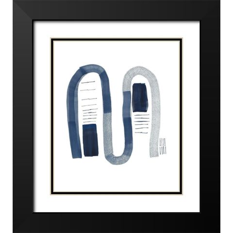 Organic Shapes I Black Modern Wood Framed Art Print with Double Matting by Danelle, B.
