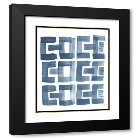 Organic Shapes II Black Modern Wood Framed Art Print with Double Matting by Danelle, B.