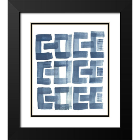 Organic Shapes II Black Modern Wood Framed Art Print with Double Matting by Danelle, B.