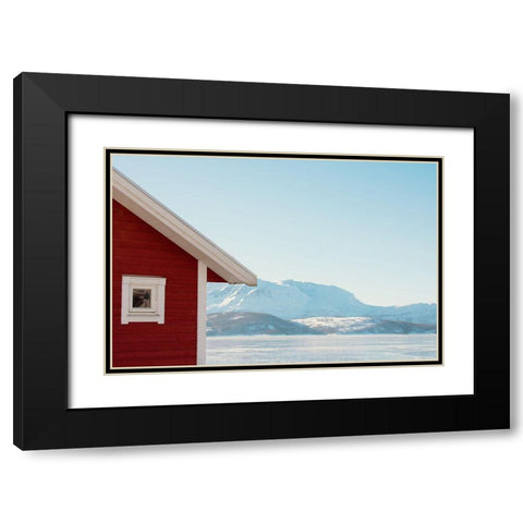 Winter Cabin Black Modern Wood Framed Art Print with Double Matting by Wilson, Kali