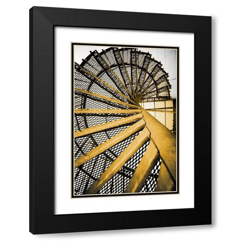 Golden Staircase Spiral Black Modern Wood Framed Art Print with Double Matting by Wilson, Kali