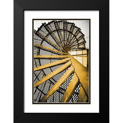 Golden Staircase Spiral Black Modern Wood Framed Art Print with Double Matting by Wilson, Kali
