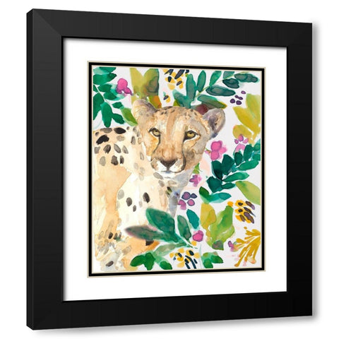 Garden Cheetah Black Modern Wood Framed Art Print with Double Matting by Loreth, Lanie