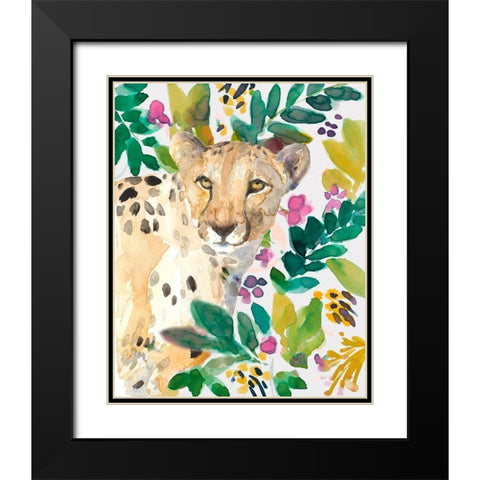 Garden Cheetah Black Modern Wood Framed Art Print with Double Matting by Loreth, Lanie