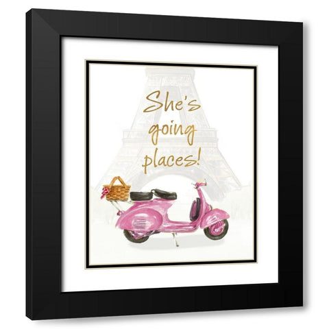 Shes Going Places I Black Modern Wood Framed Art Print with Double Matting by Loreth, Lanie