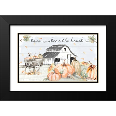 Pumpkin Barn Black Modern Wood Framed Art Print with Double Matting by Pinto, Patricia