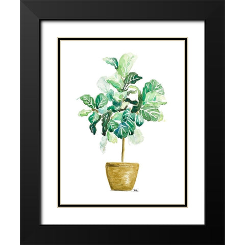 Fig Plant Black Modern Wood Framed Art Print with Double Matting by Pinto, Patricia