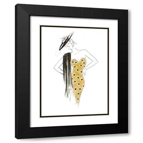 Fashion Sketch III Black Modern Wood Framed Art Print with Double Matting by Pinto, Patricia