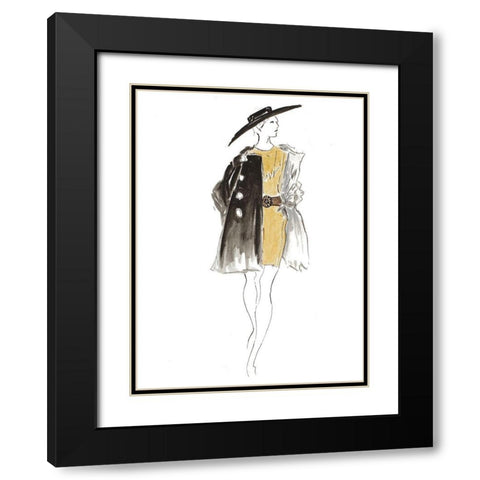 Fashion Sketch I Black Modern Wood Framed Art Print with Double Matting by Pinto, Patricia