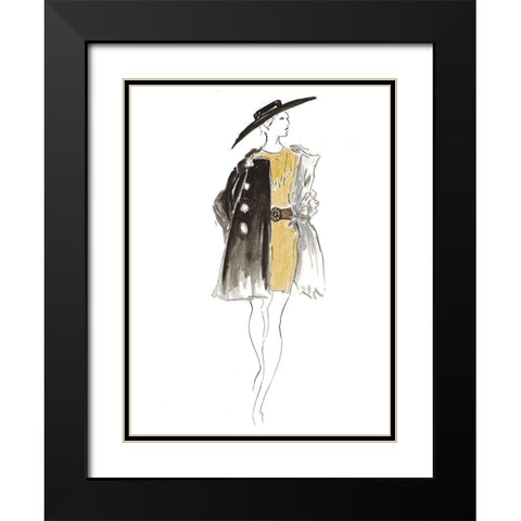 Fashion Sketch I Black Modern Wood Framed Art Print with Double Matting by Pinto, Patricia