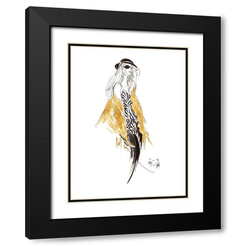 Fashion Sketch II Black Modern Wood Framed Art Print with Double Matting by Pinto, Patricia