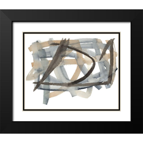 Lost Trails I Black Modern Wood Framed Art Print with Double Matting by Torres, Melanie