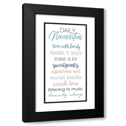 Daily Necessities on White Black Modern Wood Framed Art Print with Double Matting by Quach, Anna
