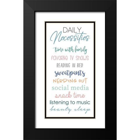 Daily Necessities on White Black Modern Wood Framed Art Print with Double Matting by Quach, Anna