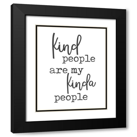 Kind People Black Modern Wood Framed Art Print with Double Matting by Quach, Anna