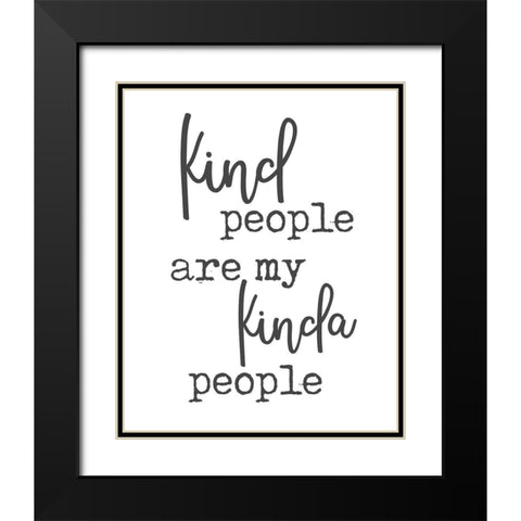 Kind People Black Modern Wood Framed Art Print with Double Matting by Quach, Anna