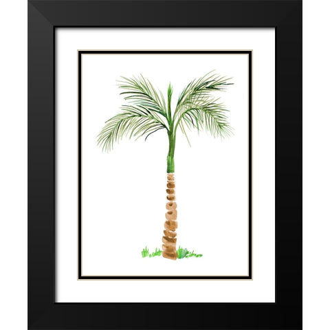 The Palm II Black Modern Wood Framed Art Print with Double Matting by DeRice, Julie