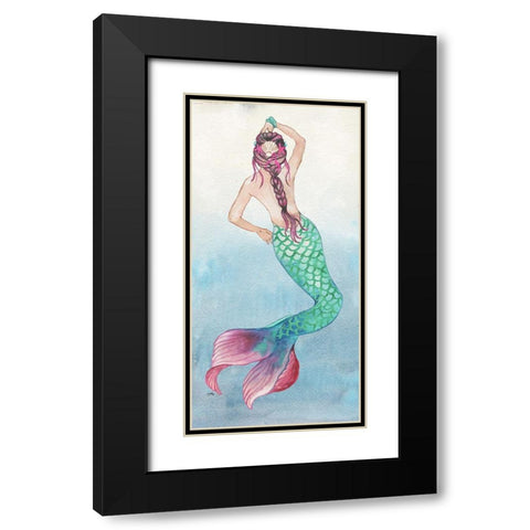 Mermaid Dance Black Modern Wood Framed Art Print with Double Matting by Medley, Elizabeth
