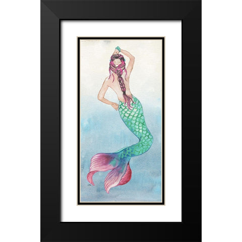 Mermaid Dance Black Modern Wood Framed Art Print with Double Matting by Medley, Elizabeth