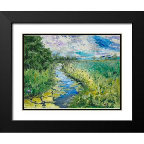 Summer Fields Black Modern Wood Framed Art Print with Double Matting by Pinto, Patricia