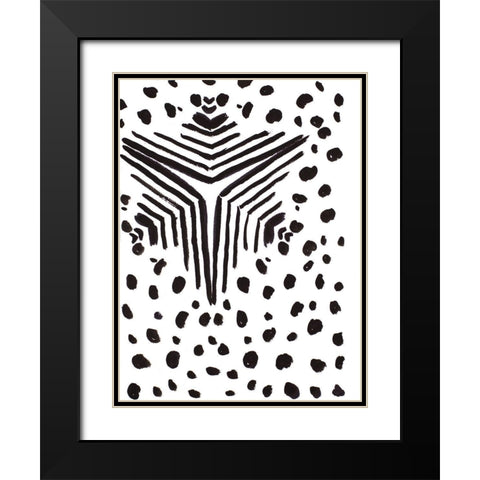 Black and White Design I Black Modern Wood Framed Art Print with Double Matting by Pinto, Patricia