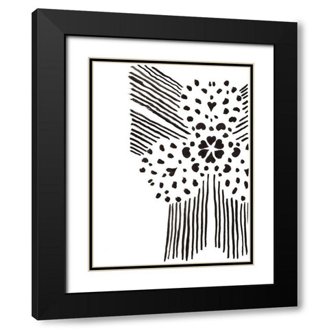 Black and White Design II Black Modern Wood Framed Art Print with Double Matting by Pinto, Patricia