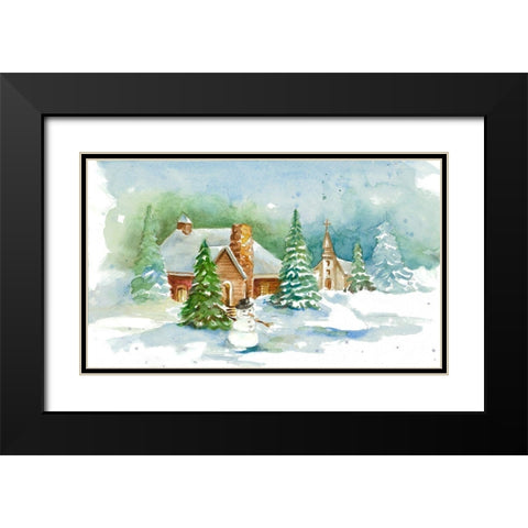 Holiday Town I Black Modern Wood Framed Art Print with Double Matting by Loreth, Lanie