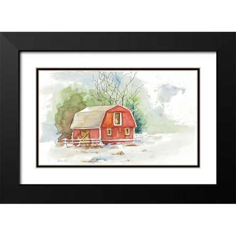 Holiday Town II Black Modern Wood Framed Art Print with Double Matting by Loreth, Lanie