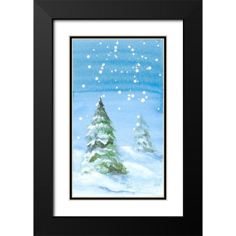Snowy Pines Black Modern Wood Framed Art Print with Double Matting by Loreth, Lanie