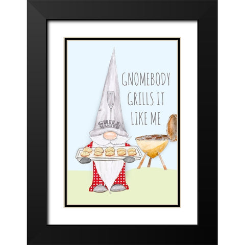 Gnomebody Grills it Like Me Black Modern Wood Framed Art Print with Double Matting by Edwins, Hugo