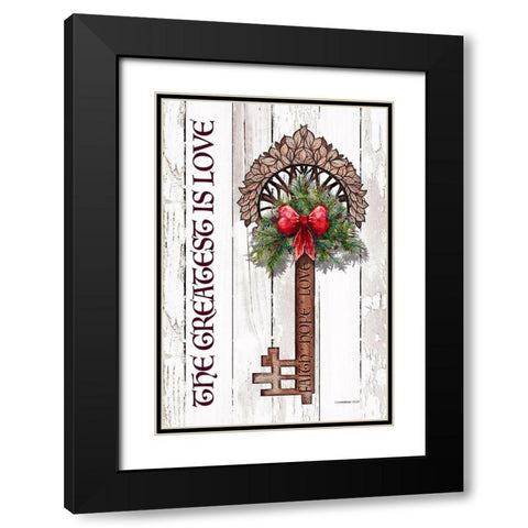 Holiday Key I Black Modern Wood Framed Art Print with Double Matting by Diannart