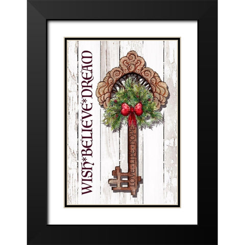 Holiday Key II Black Modern Wood Framed Art Print with Double Matting by Diannart