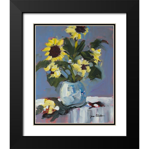 Sunflowers Black Modern Wood Framed Art Print with Double Matting by Slivka, Jane
