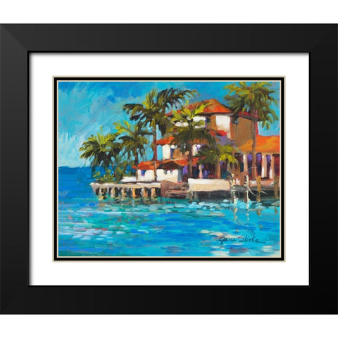 Island Beach House Black Modern Wood Framed Art Print with Double Matting by Slivka, Jane