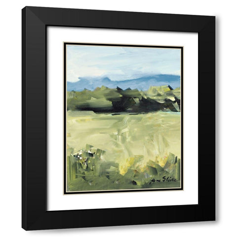 Abstract Scenery Black Modern Wood Framed Art Print with Double Matting by Slivka, Jane