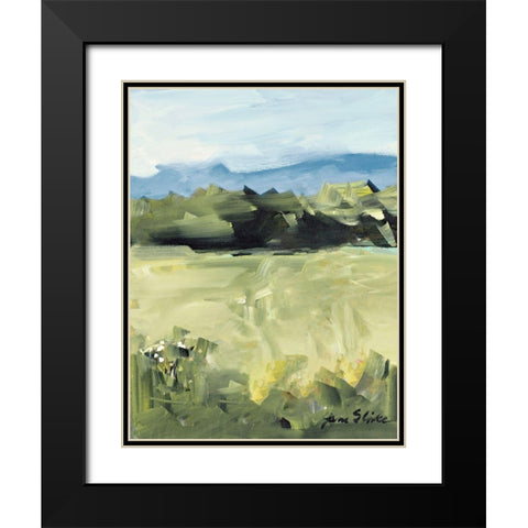 Abstract Scenery Black Modern Wood Framed Art Print with Double Matting by Slivka, Jane