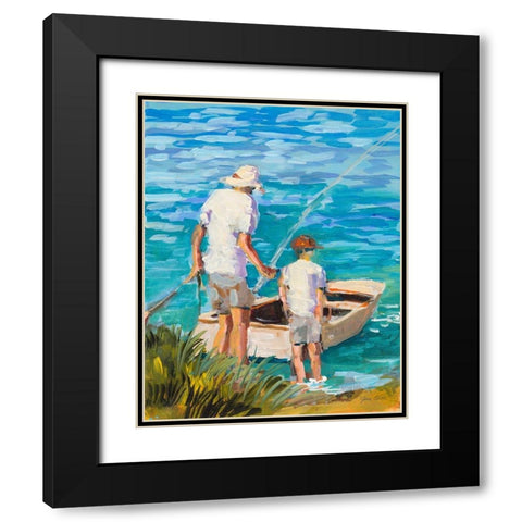 Gone Fishing  Black Modern Wood Framed Art Print with Double Matting by Slivka, Jane