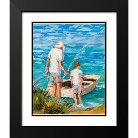 Gone Fishing  Black Modern Wood Framed Art Print with Double Matting by Slivka, Jane